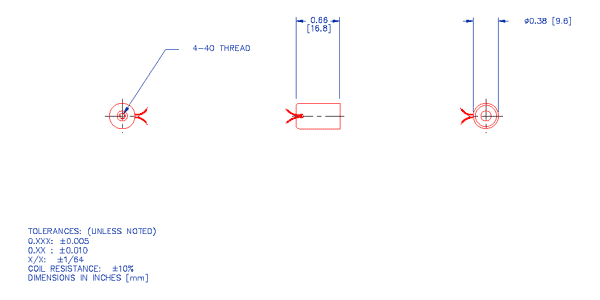 Specifications for Electromagnet, Tubular ELMATU010017