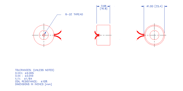 Specifications for Electromagnet, Tubular ELMATU025017