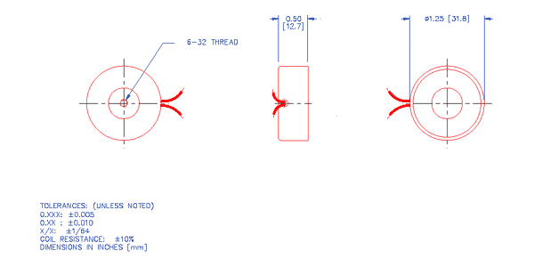Specifications for Electromagnet, Tubular ELMATU032013