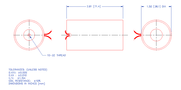 Specifications for Electromagnet, Tubular, ELMATU038071