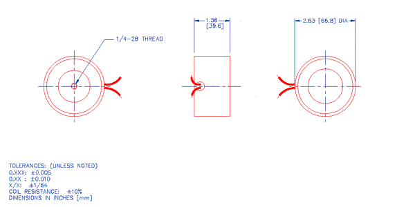 Specifications for Electromagnet, Tubular, Low Profile ELMATU067040