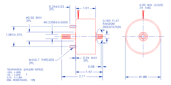 Specifications for Solenoid, Rotary, Counter-Clockwise, Rev Shaft Ext SOCCN048026