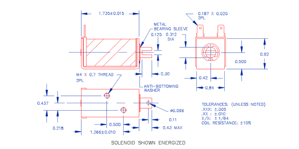 Specifications for Solenoid, Open Frame, Pull Type SOOCL021044