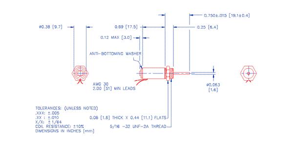 Specifications for Solenoid, Tubular,  Push Type SOTUH010018