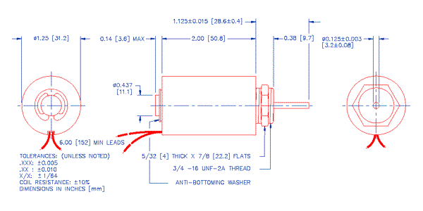 Specifications for Solenoid, Tubular,  Push Type SOTUH032051