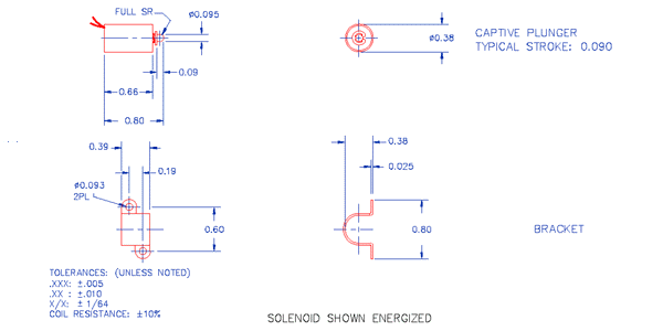 Specifications for Solenoid, Tubular,  Pull Type SOTUL010017