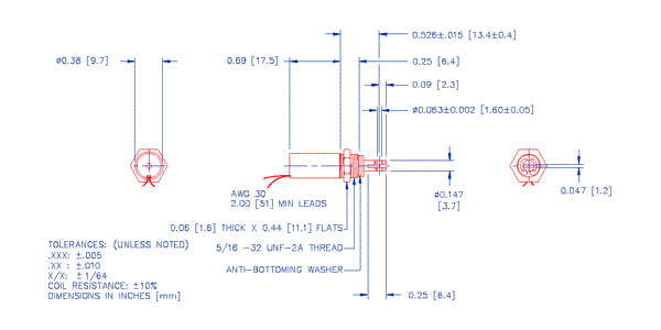 Specifications for Solenoid, Tubular,  Pull Type, SOTUL010018