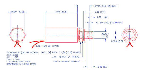 Specifications for Solenoid, Tubular,  Pull Type SOTUL023051