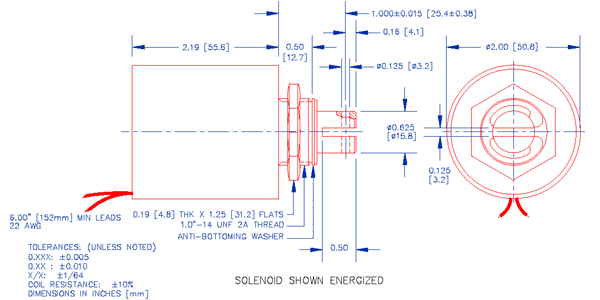 Specifications for Solenoid, Tubular,  Pull Type SOTUL051056